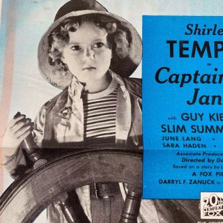 Vintage Captain January Movie Trade Ad Shirley Temple 1936 Advertising