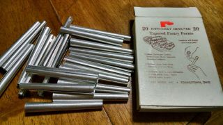 Vintage Tapered Pastry Forms Kay Wood Inc Aluminum Set Of 20 With Box