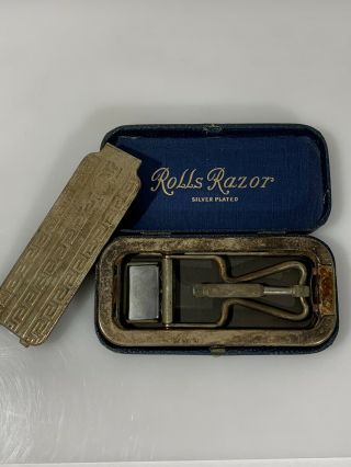 Vintage Rolls Shaving Kit England Art Deco Case With Strop Razor Blade Barber