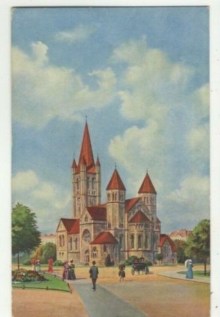 St Carolus Kirche In Breslau Wrocław Poland Vintage Postcard 398c