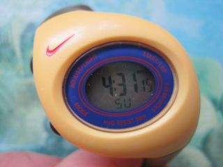 Vintage 1998 Nike Yellow Brown Digital Sports Watch.  Spares Or Repairs.