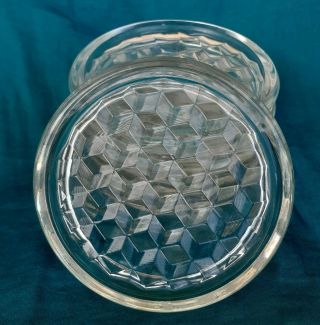 Set Of 6 Fostoria Glass American Cube 3 3/4 " Coasters Clear