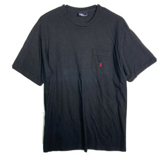 Vintage Polo Ralph Lauren Black Pocket T Shirt Made In Usa Single Stitch Sz M