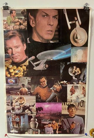 Vintage - Star Trek - 1976 - Poster - Krik - Spock - Shatner - Nimoy - 35 " X23 "