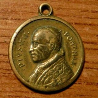 Vintage Bronze Pope Pius Xii,  Our Lady Of Perpetual Help Catholic Medal