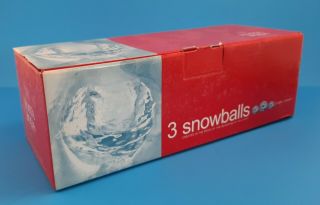 Kosta Boda - Set Of 3 Crystal Snowball Votive Candles -
