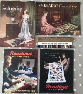 4 X Vintage 1950s & 1960s Readicut Book Of Rugs