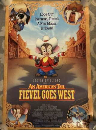 An American Tail Fievel Goes West 1991 Ds Movie Poster 27x40 Spielberg
