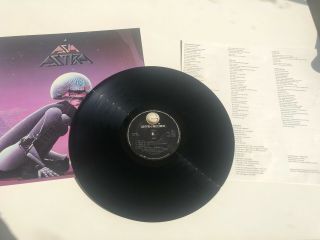 Vintage Asia Astra Vinyl Album Lp Record Inserts 1985 33rpm Rare Geffen