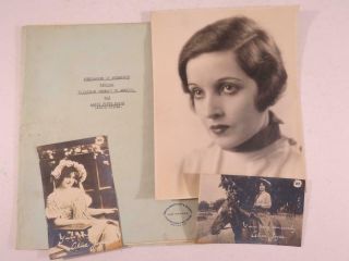 1916 Alice Joyce Silent Film Actress Contract / Photo And Postcards