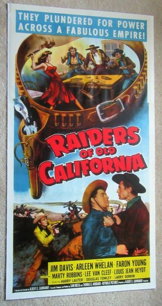 Raiders Of Old California 1957 3sht Movie Poster Linen Ex