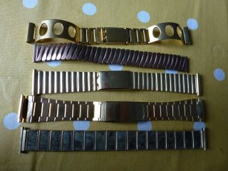 Joblot Of Vintage Mens Watch Bracelets Old Stock,  Inc Tiled