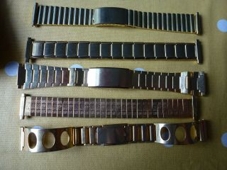 Joblot Of Vintage Mens Watch Bracelets Old Stock 18 To 20mm