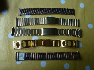 Joblot Of Vintage Mens Watch Bracelets Old Stock 18 To 20mm,  Inc Calendar