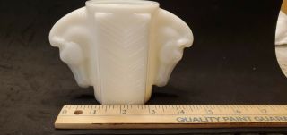 Art Deco Custard Glass Uranium Vaseline Magnesium Double Horse Head Vase Cup