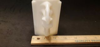 Art Deco Custard Glass Uranium Vaseline Magnesium Double Horse Head Vase Cup 3