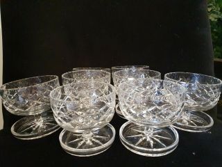 ⚜ Richardson British Set 8 Crystal Saucer Footed Dessert Parfait Glass Bowl ⚜
