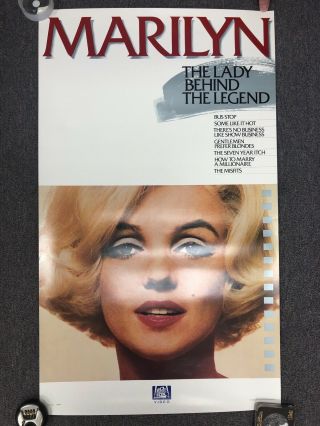 Vintage Marilyn Monroe 1982 Poster Cbs/fox " The Lady Behind The Legend 22 " X 38 "