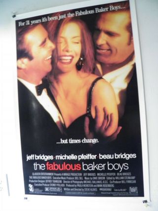 The Fabulous Baker Boys 1989 27x41 Orig Movie Poster D/s Jeff Bridges Lebowski