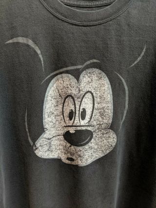 Vtg Disney Mickey Mouse 3d Double Sided Graphic T - Shirt Mens Xl Black Distressed