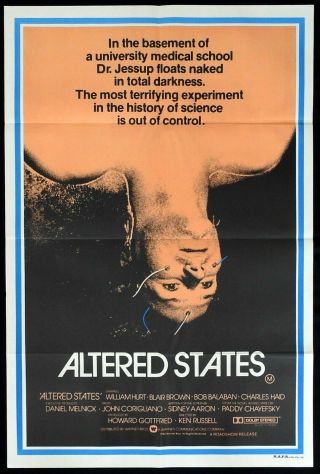 Altered States Australian One Sheet Movie Poster Ken Russell Horror