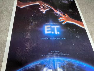 1982 E.  T.  The Extra - Terrestrial Movie Poster 27X41 One Sheet ET 3