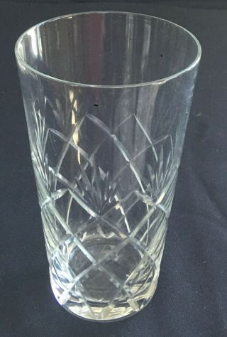 Vintage Crystal Pint Glasses 16 Oz.  Lightweight Criss - Cross Fan Cut Clear 4 - Pc