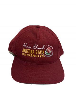 Vintage 1997 Arizona State University Rose Bowl Adjustable Snapback Hat Red