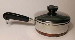 Vintage Revere Ware Copper Clad 3/4 Qt Quart Sauce Pan Pot W/lid Clinton Ill Usa