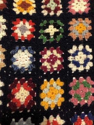 Crochet Doll Blanket Vintage Granny Squares Purple Green Yellow Blue Red Classic 2