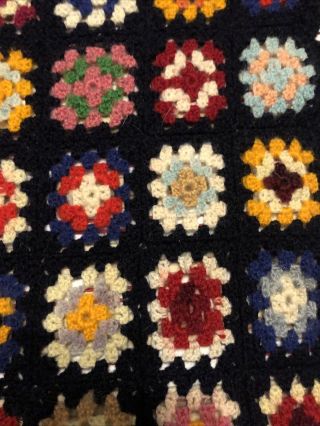 Crochet Doll Blanket Vintage Granny Squares Purple Green Yellow Blue Red Classic 3