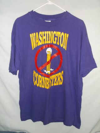 Vtg Early 90’s Washington Huskies Cornbusters T - Shirt Xl Cotton Uw Football