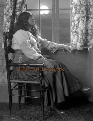 1910s Early Movies Vitagraph Woman By Window Flowing Hair Glass Camera Negative