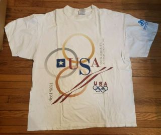 Vintage Usa One Hundred Years Of U.  S.  Olympic Teams 1896 - 1996 Shirt Xl