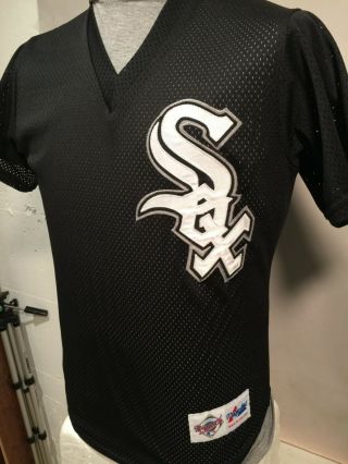 Vintage Majestic Chicago White Sox Sewn On Jersey Sz Sm Black,  Made In Usa