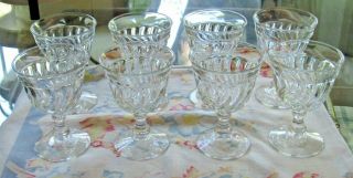 Vintage Fostoria Colony Pattern Footed Water Goblets Glass Swirl Set Of 8