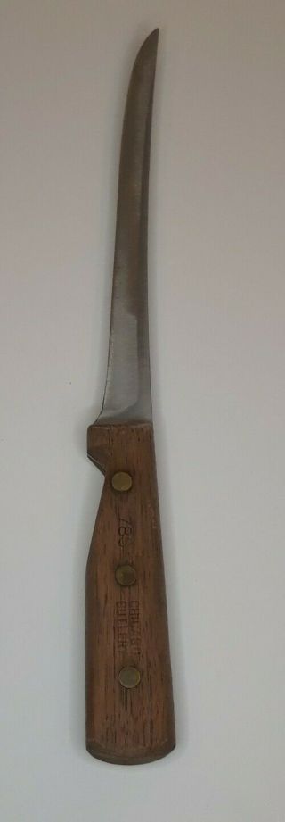 Vintage Chicago Cutlery 78s Fillet Knife Walnut Handle