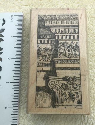 Vintage Column Collage G0119 Paper Inspirations Rubber Stamp 4”x2.  25”