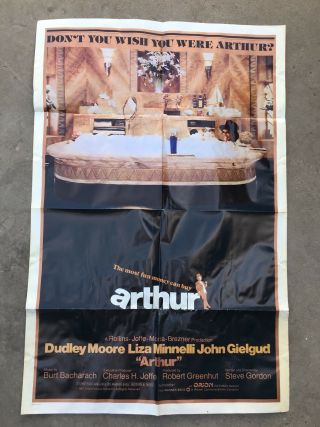 Arthur Movie Poster Dudley Moore 27x41 Folded One Sheet