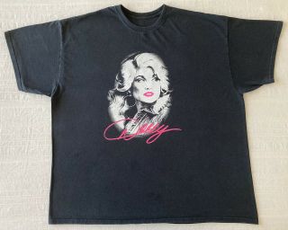 Classic Vintage Style Dolly Parton T - Shirt Size Xl ? Black Pink