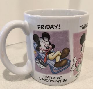 Mickey Mouse Mug Days Of The Work Week Large Coffee Mug Vintage Disney Store