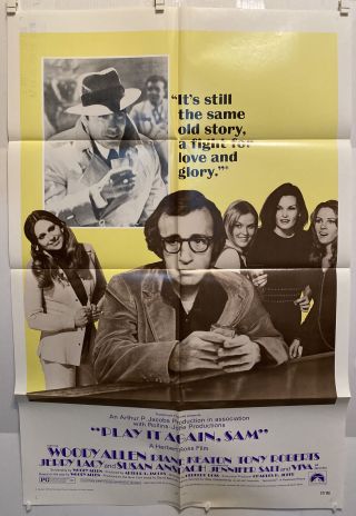 Vintage 1972 Play It Again,  Sam One Sheet Folded Poster 27” X 41” Nss 72/198