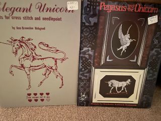 Vintage 1981 Pegasus And The Unicorn Counted Cross Stitch Pattern Chart Booklet