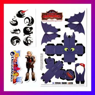 How To Train Your Dragon Promo Set Of 4 Sticker Tattoo Paper Model Toothless