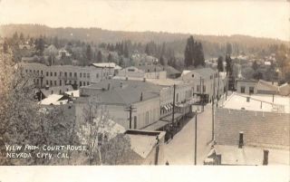 Rppc Nevada City,  California View From Court House Ca 1910s Vintage Postcard