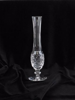 Waterford Cut Crystal Tall Bud Vase 9 1/4” Lismore Criss Cross Signed /c