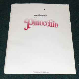 Walt Disney Pinocchio 1992 Movie Press Kit Jiminy Cricket Geppetto