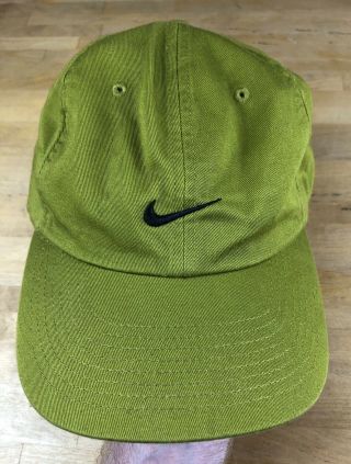 Vintage Nike Green Adjustable Strapback Baseball Cap Dad Hat - 100 Cotton Soft