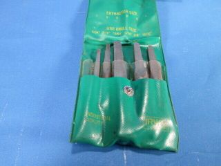 Vintage Irwin Hanson Straight Flute Screw Extractor Set 6 Pc W/ Green Case