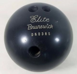 Vintage Brunswick Elite Bowling Ball Drilled 15 Lbs.  8 Oz.  Black